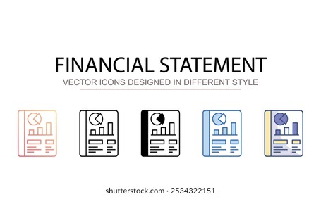 Financial Statement icon design with white background stock illustration