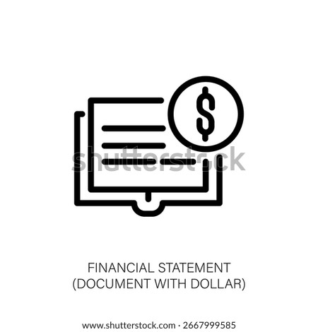 Financial Statement Icon Document with Dollar Symbol