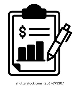 Financial Statement Icon Element For Design