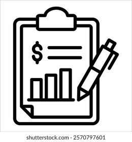 Financial Statement Icon Element For Design