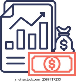 Financial Statement Icon Element For Design