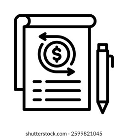 Financial Statement Icon Element for Design