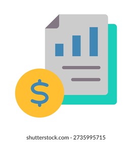 Financial Statement Icon - Flat Color Icons For Accounting and Business