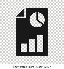 Financial statement icon in flat style. Document vector illustration on white isolated background. Report business concept.