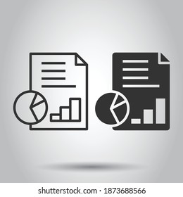 Financial statement icon in flat style. Document vector illustration on white isolated background. Report business concept.