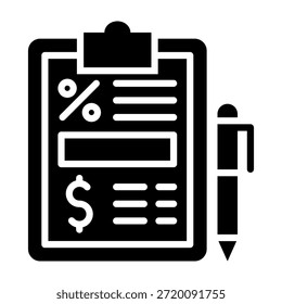 Financial Statement Icon Glyph Design Vector Illustration