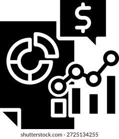 Ilustração do Vetor de Glifos do Ícone do Demonstrativo Financeiro