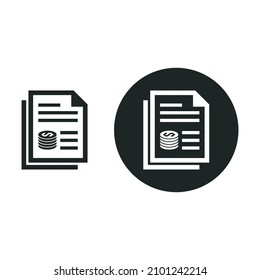 Financial statement icon isolated on white background