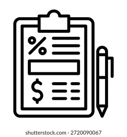 Ilustração do Vetor de Design da Linha de Ícone do Demonstrativo Financeiro