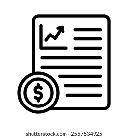 financial statement icon line vector illustration on white background.