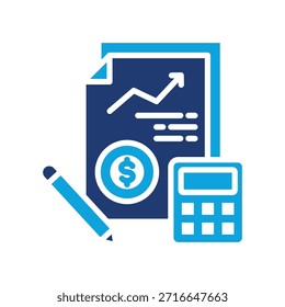 Financial Statement Icon Mixed Vector Illustration