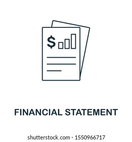 Financial Statement icon outline style. Thin line creative Financial Statement icon for logo, graphic design and more.