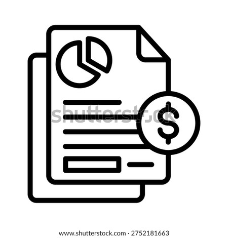 Financial Statement Icon Outline Style Design