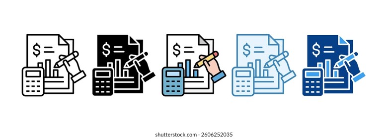 Financial Statement Icon Set Multiple Style Collection