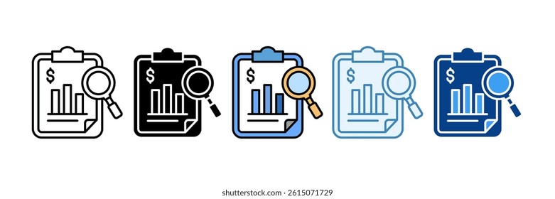Financial Statement Icon Set Multiple Style Collection