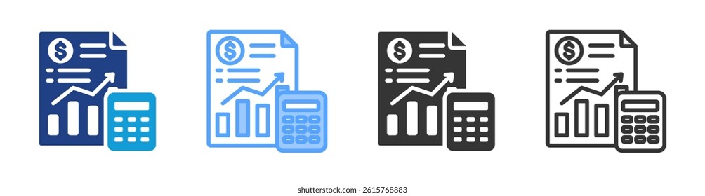Financial Statement icon set multiple style collection
