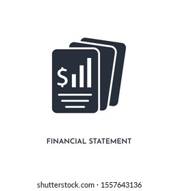 financial statement icon. simple element illustration. isolated trendy filled financial statement icon on white background. can be used for web, mobile, ui.