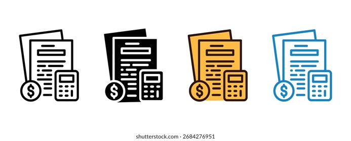Icono de estado financiero Vector. Planificación y presupuestación de negocios precisas, asegurando el cumplimiento y el símbolo de claridad financiera. Ilustración vectorial.
