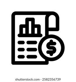 financial statement line icon. vector icon for your website, mobile, presentation, and logo design.