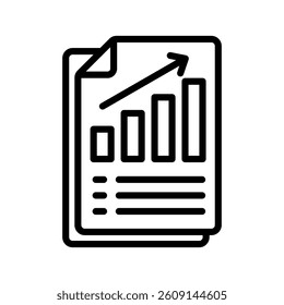 Financial Statement Line Vector Illustration On White Background.