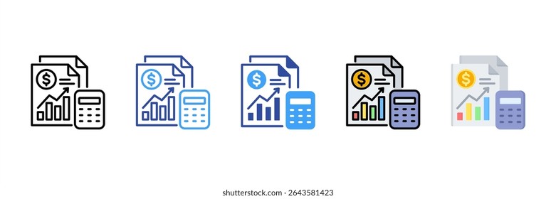 Conjunto de Ícones de Vários Estilos do Demonstrativo Financeiro