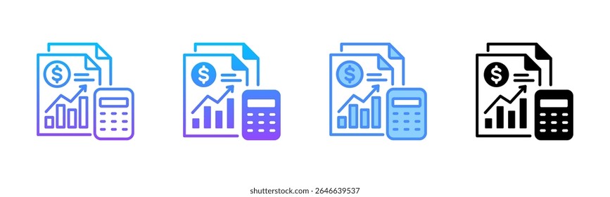 Conjunto de Ícones de Vários Estilos do Demonstrativo Financeiro