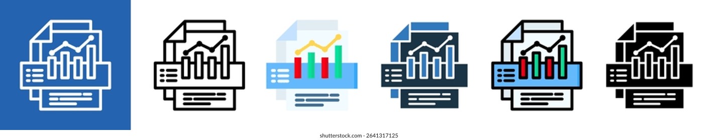 Financial Statement multiple icon style vector illustration