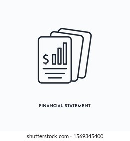 Financial Statement outline icon. Simple linear element illustration. Isolated line Financial Statement icon on white background. Thin stroke sign can be used for web, mobile and UI.