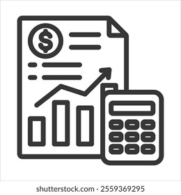 Financial Statement Outline Icon Vector Illustration