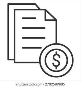 Financial Statement Outline Icon Vector Illustration