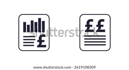 Financial statement or report icons with a pound
