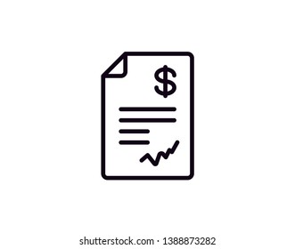 Financial statement or report outline icon. Vector illustration