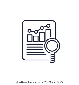 Financial statement review line icon