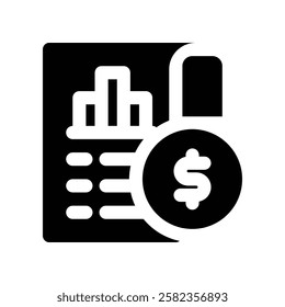 financial statement solid icon. vector icon for your website, mobile, presentation, and logo design.