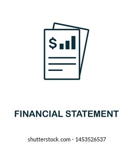 Financial Statement Vector Icon Illustration. Creative Sign From Investment Icons Collection. Filled Flat Financial Statement Icon For Computer And Mobile. Symbol, Logo Vector Graphics.