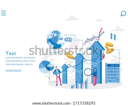 Financial statements analysis Vector illustration for web banner, infographics, mobile. 