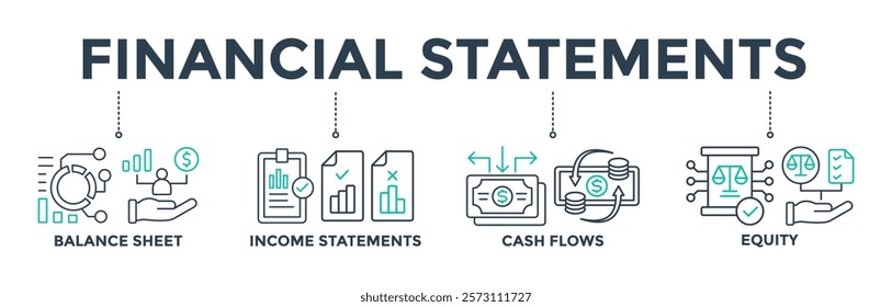 Financial statements banner web icon vector illustration for business and finance