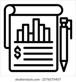 Financial Statements Icon Element For Design