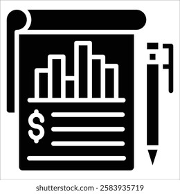 Financial Statements Icon Element For Design