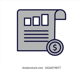 Elemento de Ícone do Demonstrativo Financeiro para Design.