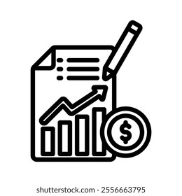 financial statements icon line vector illustration on white background.