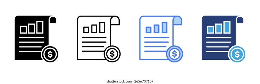 Financial Statements icon sheet multiple style collection