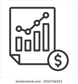 Financial Statements Icon Vector Illustration Outline Style