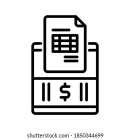 Financial statements. Line vector. Isolate on white background.