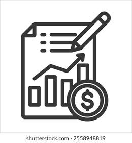 Financial Statements Outline Icon Vector Illustration