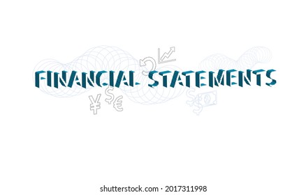 financial statements vector concept pixel style illustration isolated