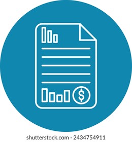 Estados financieros Línea vectorial Círculo Icono Diseño