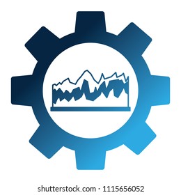 financial statistic graph inside gear