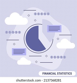 Financial statistics, business analytics flat design style vector concept illustration