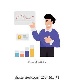 Financial Statistics  concept vector illustration. Data Analytics isolated On white Background.    